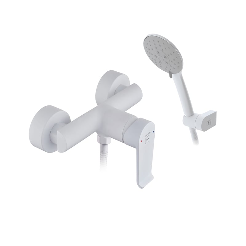 Jednouchwytowa bateria prysznicowa Strohm Teka Ethika biała