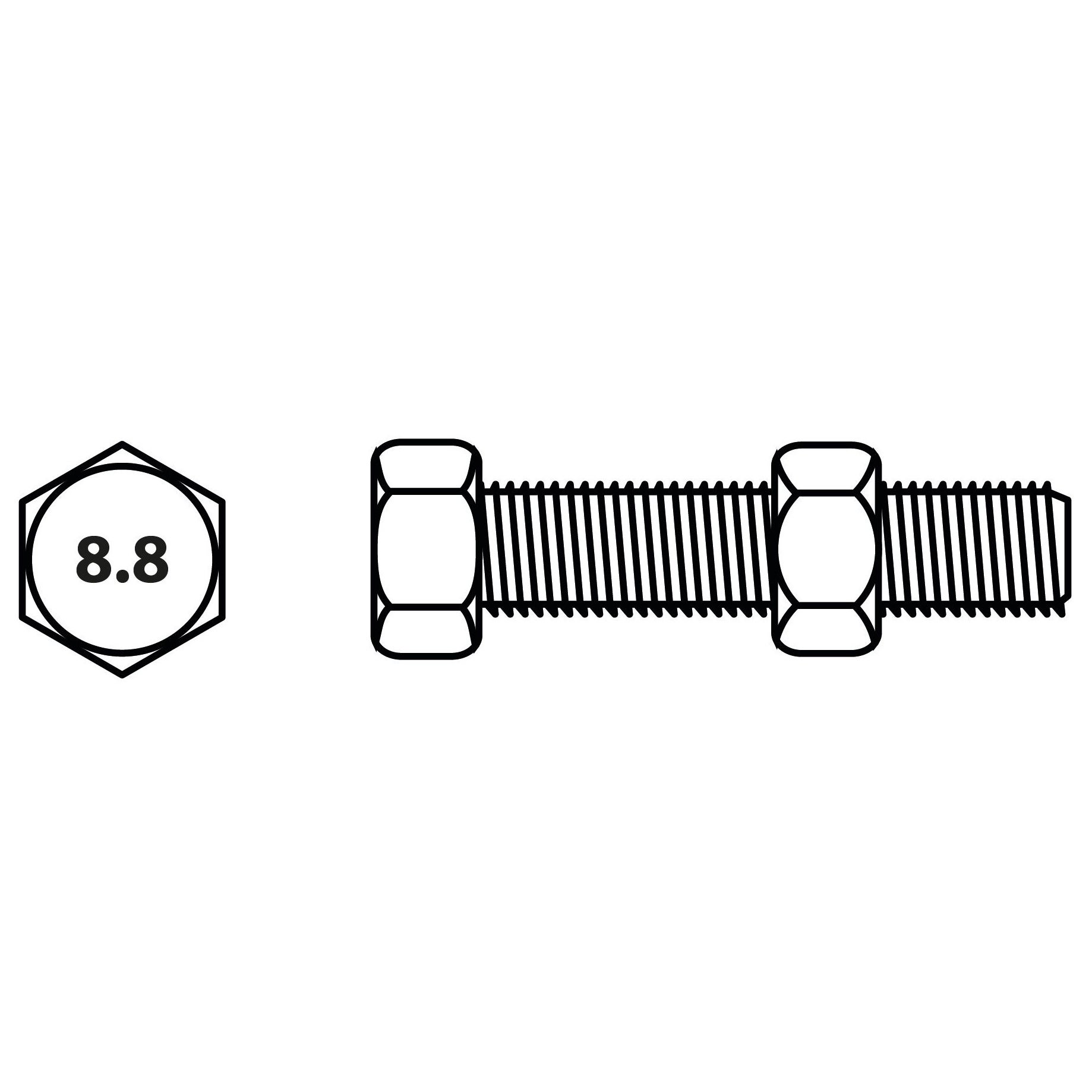Boulon tete hexagonale Viswood acier zingue 10 60 mm lot de 3 - 2