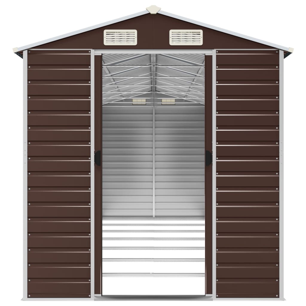 Maison Exclusive - Abri de jardin marron 191x640x198 cm acier galvanisé - 5