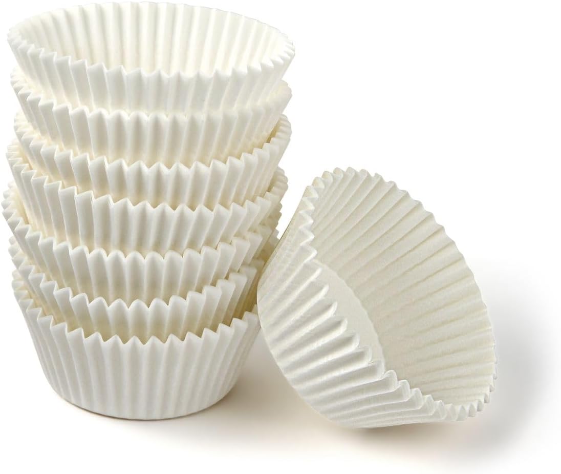 Opakowanie 100 papierowych foremek do muffinek, foremek do muffinek, foremek do ciasta, papier, kolor biały, 7 x 5 x 3 cm