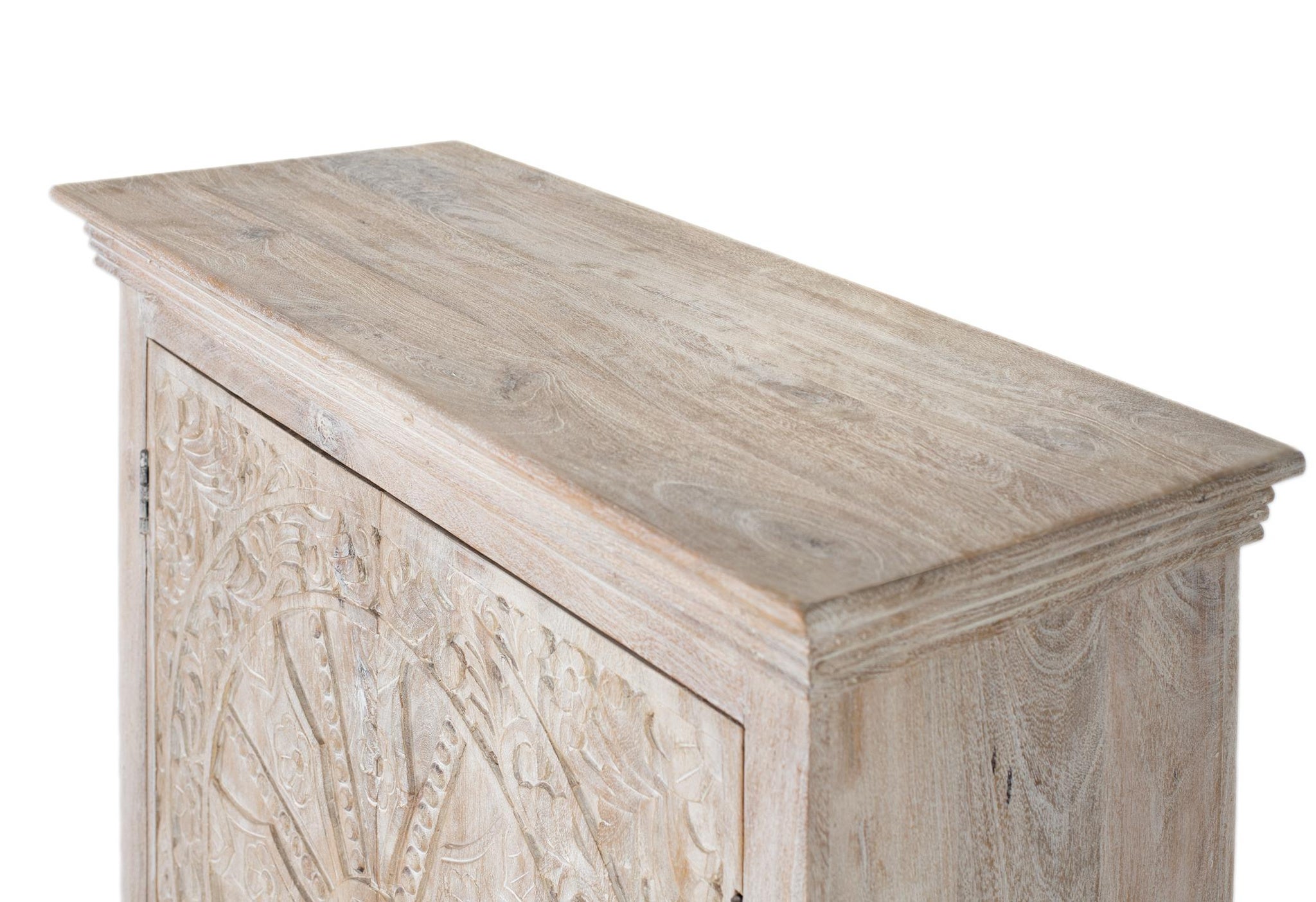 Komoda z drewna mango, styl kolonialny etniczny, rzeźbiona - 90x90x40 GYC - 4