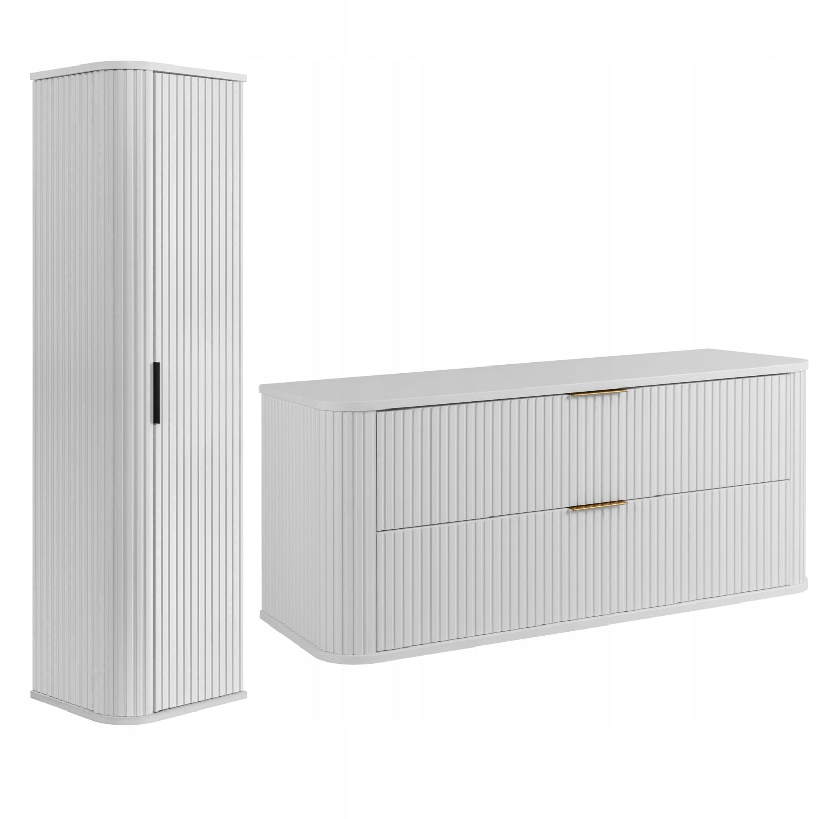 Meuble TV Bas WFL GROUP Arysa 150 Cm - Façades Rainurées Noyer, Pieds Métal 15 Cm, Gestion Câbles, Design Scandinave - 3