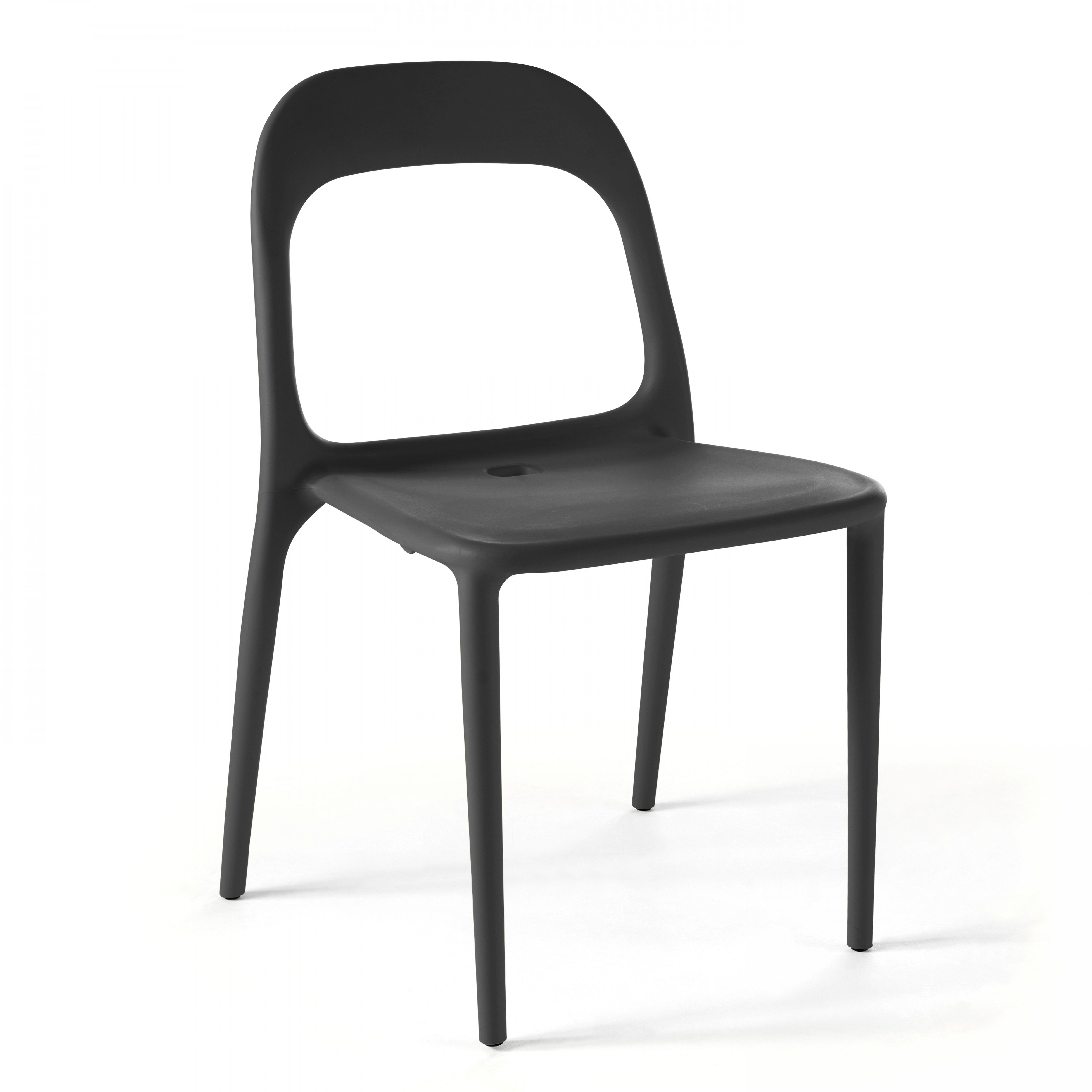Chaise de jardin sans coussin Milan en Plastique Noir - 2