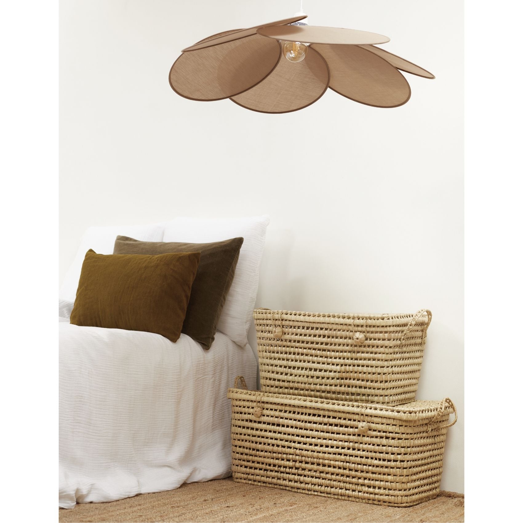 Malle de rangement feuille de palmier - Naturel - 80 cm - Osier - 4