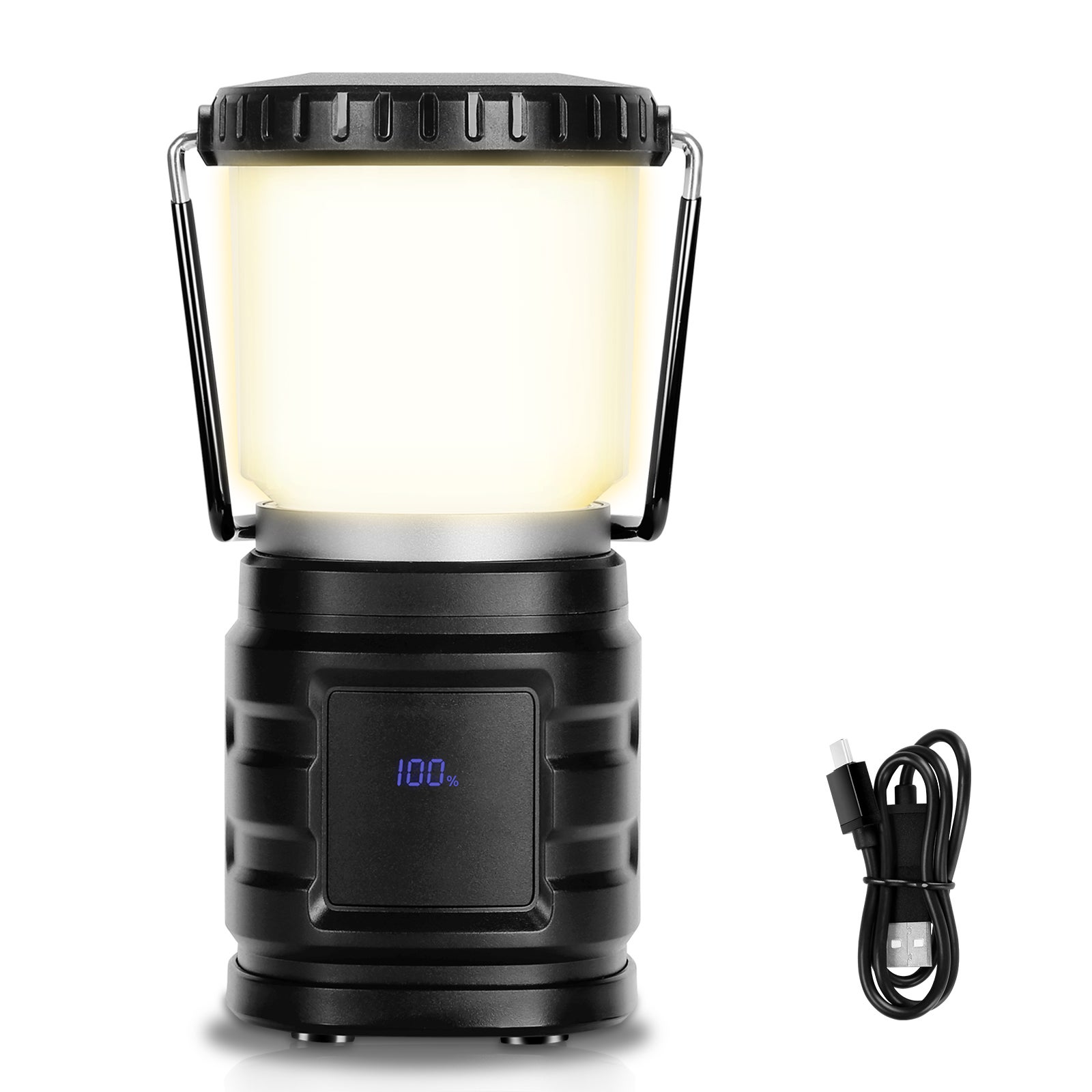 Olycism LED Camping Lanterne 4500 mAh Lampe Solaire USB Rechargeable 6