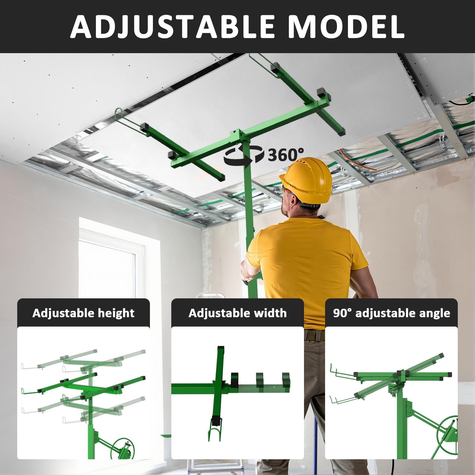 DEWINNER Lève-plaques XXL - Capacité 68kg, Hauteur Réglable 140-325cm - 7