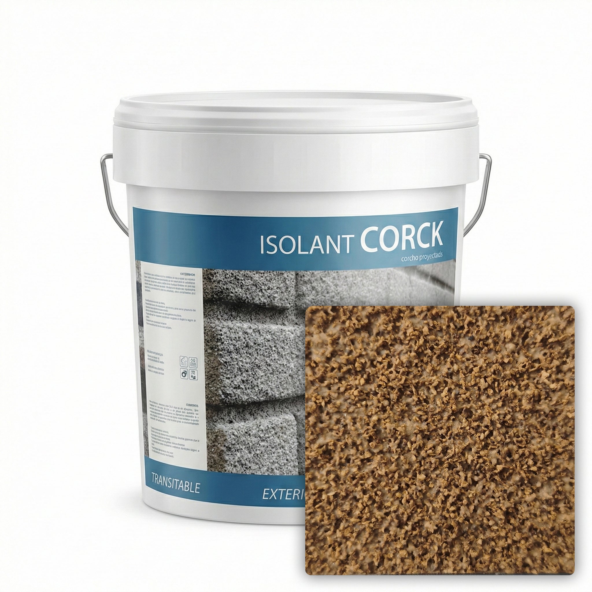 Corcho proyectado isolantcorck aislante térmico acústico exterior interior 12kg corcho natural(base)(recomendado solo interiores)