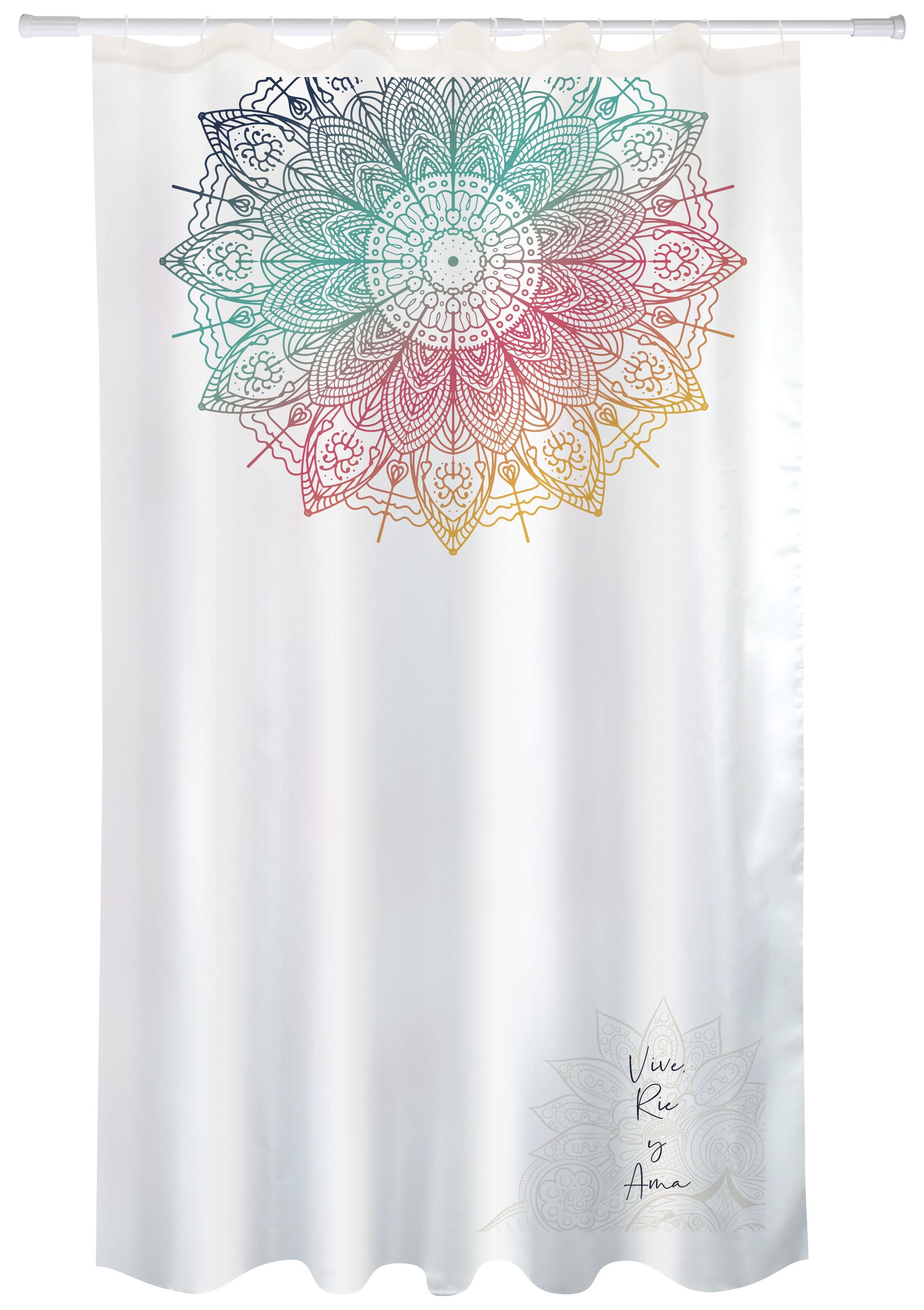 Zasłona prysznicowa Mandala poliester 180x200 cm