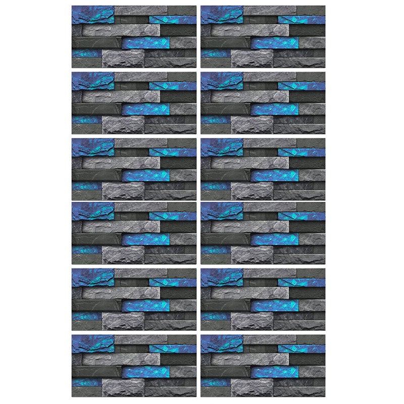 Dekoracyjne płytki 12 sztuk, tapeta retro do odklejania i przyklejania, samoprzylepne naklejki papierowe, niebieskie, 15 cm x 30 cm