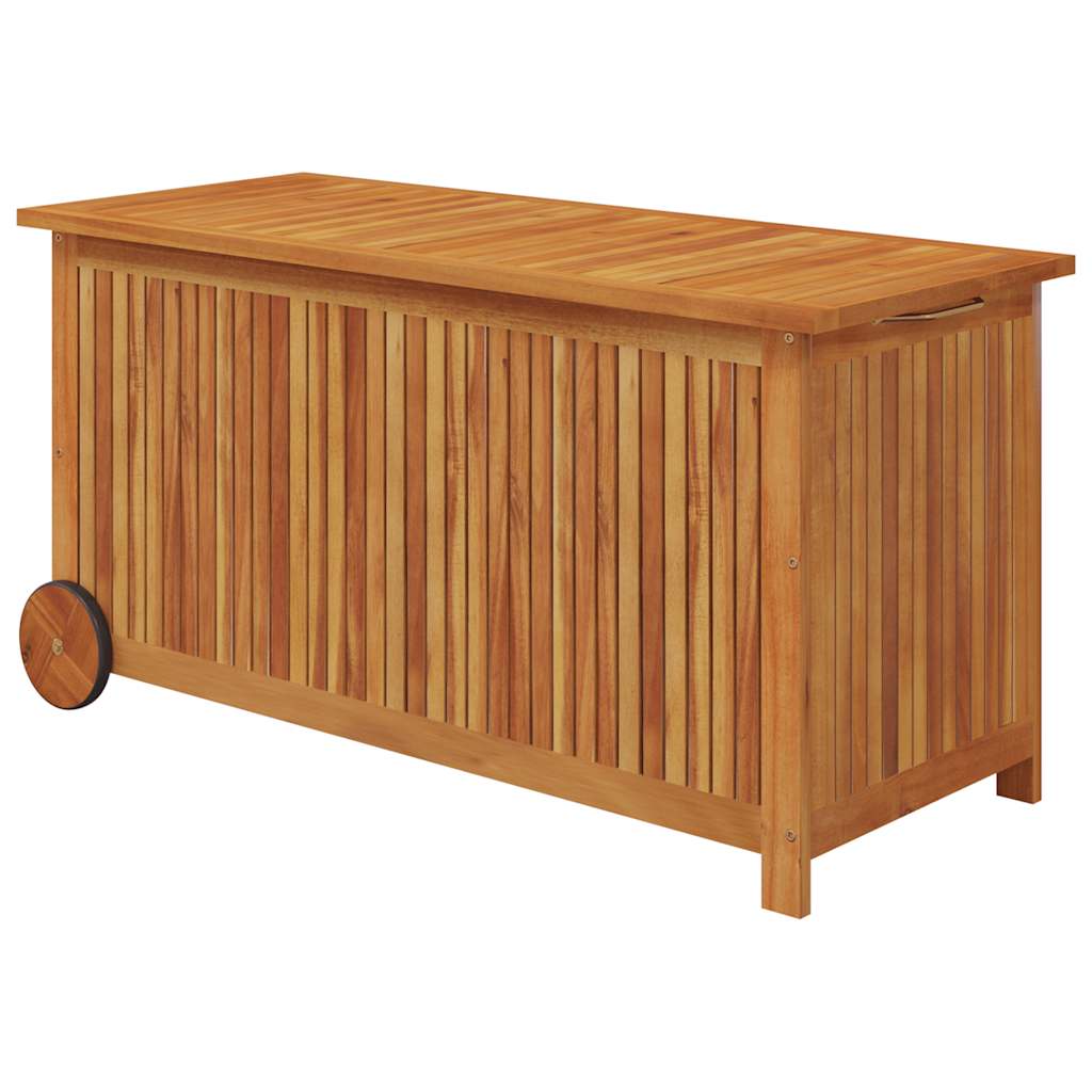 Coffre de jardin à roulettes, en bois d'acacia massif, 113 x 50 x 58 cm - COMFORTXL - 3