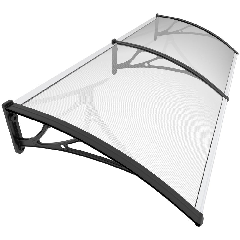 Marquesinas exterior para puertas y ventanas tejadillo de protección, 200x80cm, negro
