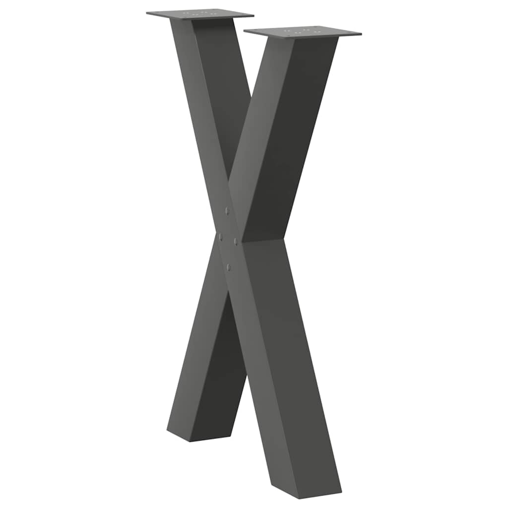 Maison Exclusive - Pieds de table à manger en forme de X 2 pièces Anthracite 50 x (72-73) cm Acier - 4