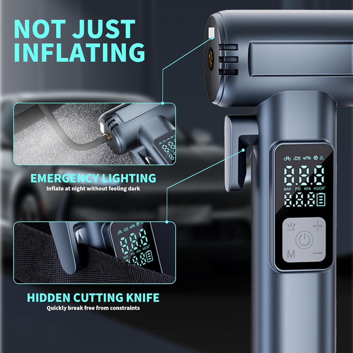 Compressore D'aria Senza Fili Per Pneumatici, Digitale, Portatile