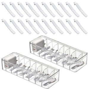 Scatola Per Cavi Da 2 Pezzi, Scatola Per La Gestione Dei Cavi Con Coperchio In Legno, Box Per Cavi Per Raccogliere e Nascondere i Fili, Organizer Per Cavi