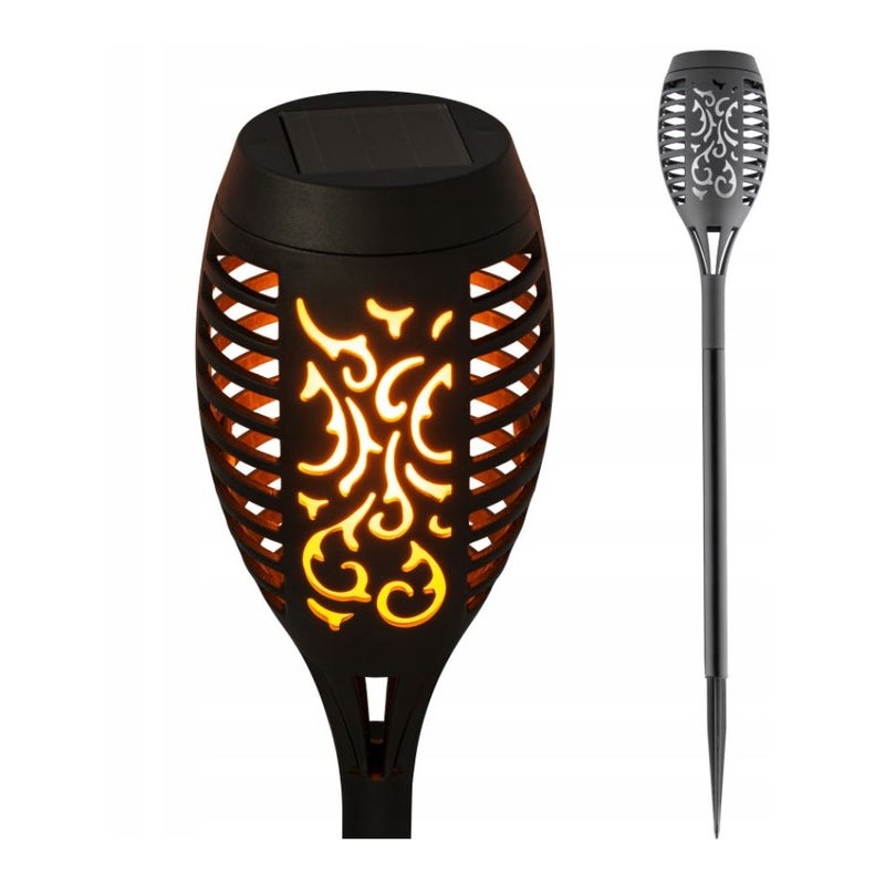 Lampa solarna LED ogrodowa wbijana pochodnia 0.72W 51cm IP44 efekt płomienia czarna MasterLED