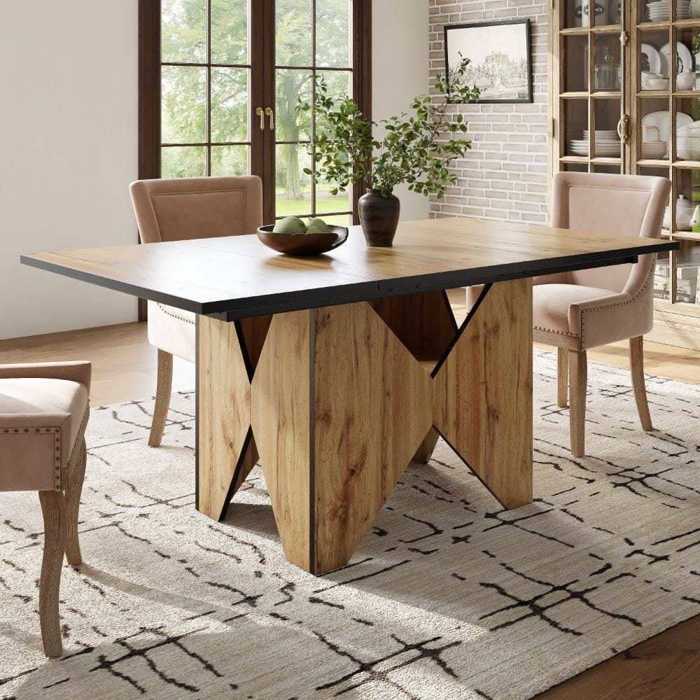 Tavolo da pranzo 140x80x76 cm con gambe a croce piano MDF struttura in metallo, rovere | Leroy Merlin Tavolo da pranzo 140x80x76 cm con gambe a croce piano MDF struttura in metallo, rovere | Leroy Merlin