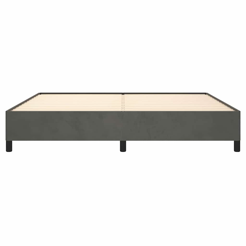Cadre de lit sans matelas velours gris foncé 200x200 cm - 6