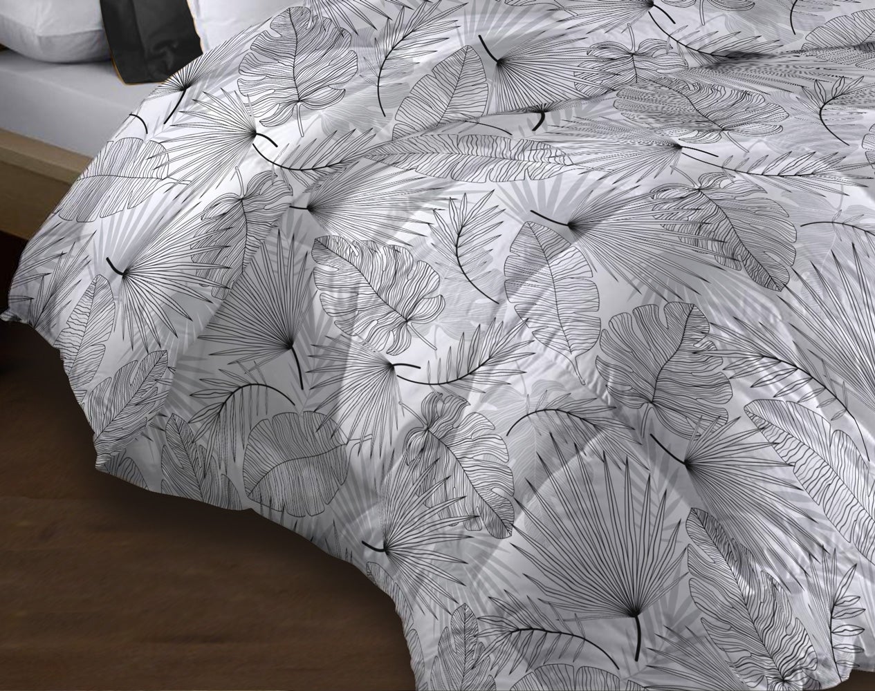 Couette microfibre 220x240 - Imprimée double-face - 550 grs/m2 - Olinda gris - 2