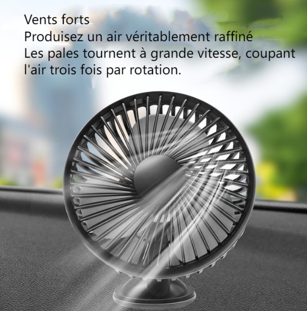 (type ventouse)Ventilateur à ventouse pour voiture 12 V 24 V avec alimentation USB, silencieux et efficace - 5