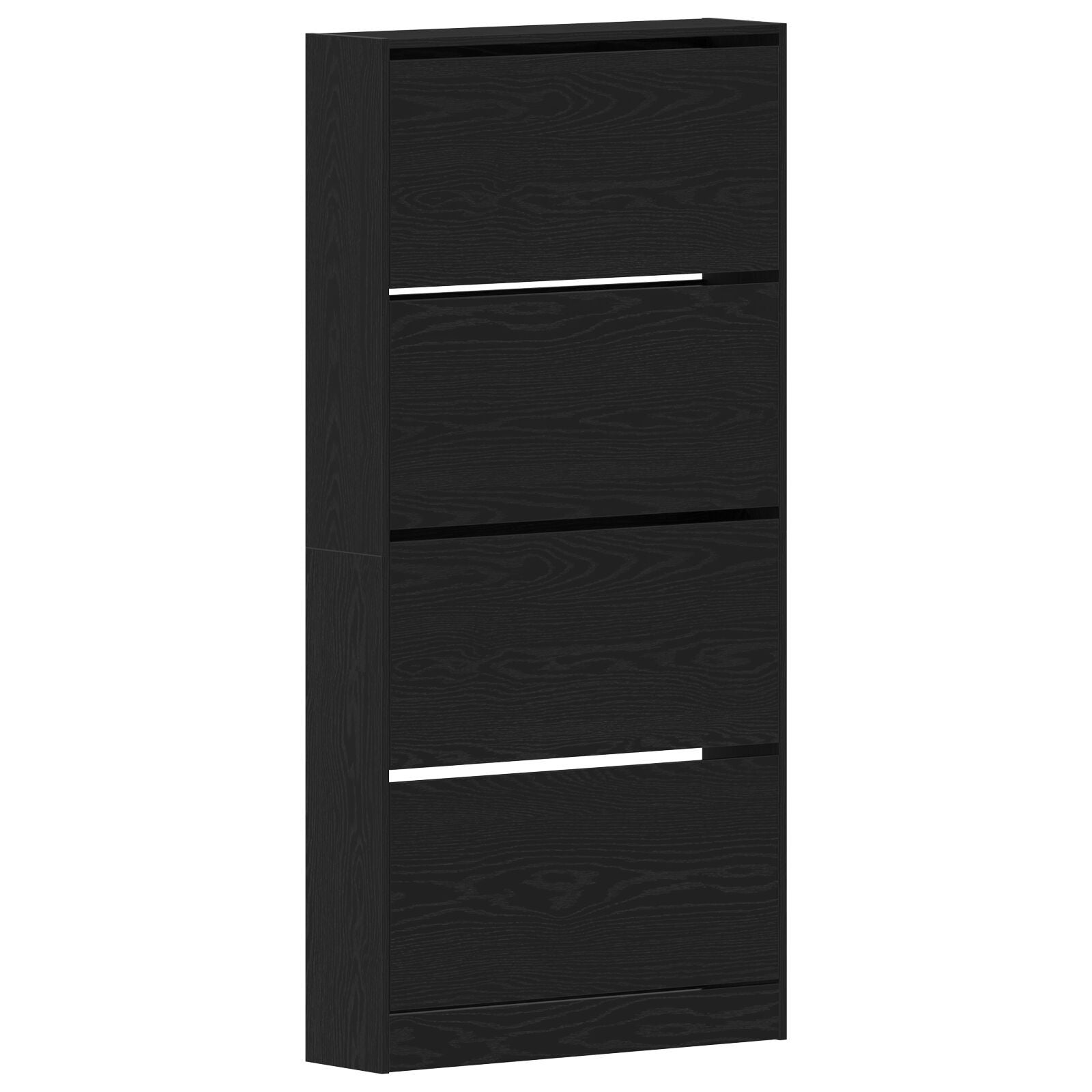 Szafka na buty z półką z drzwiami Czarny Dąb 80 x 21 x 163,5 cm vidaXL