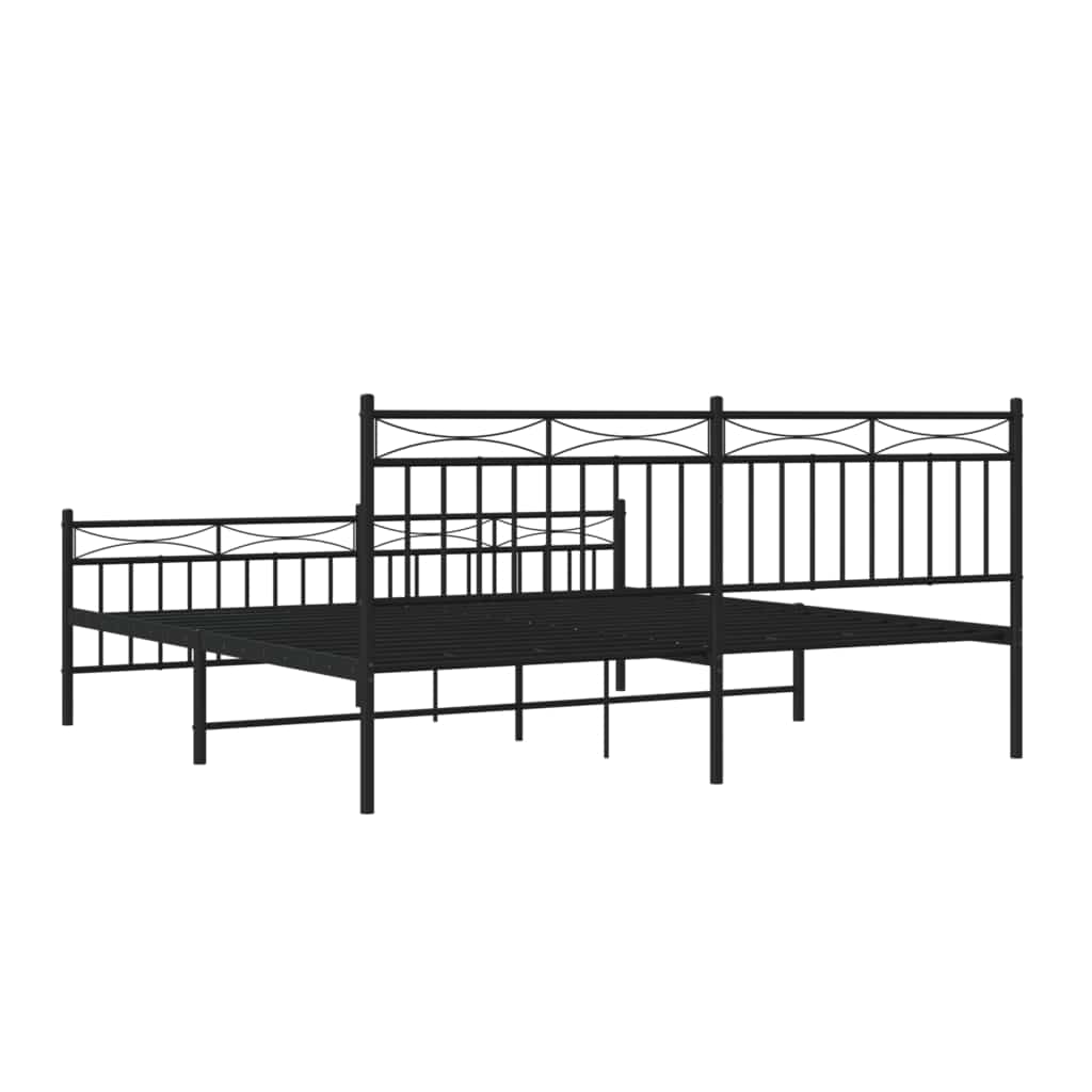 Estructura cama sin colchón con estribo metal negro 183x213 cm vidaXL - 7
