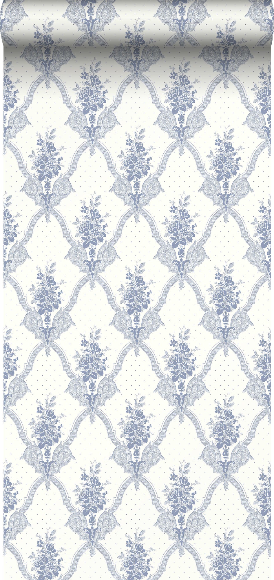 Tapeta kwiaty szaro-niebieskim - 53 cm x 10.05 m - DURO