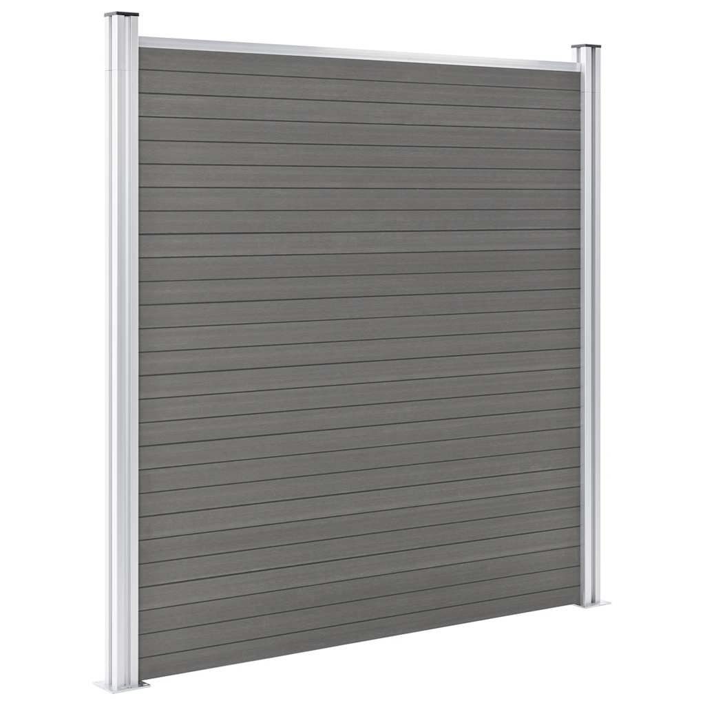 vidaXL Clôture de jardin WPC 180x186 cm Gris - 2
