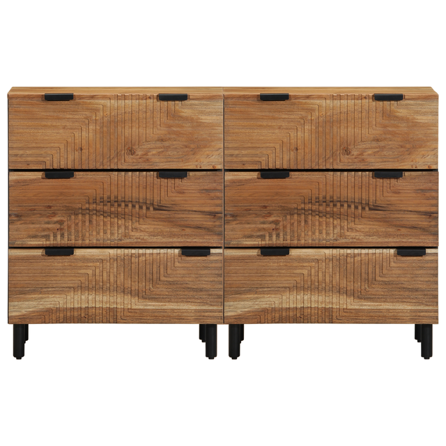 Zestaw Komód 2 pcs Naturalny Lite Drewno Akacji vidaXL