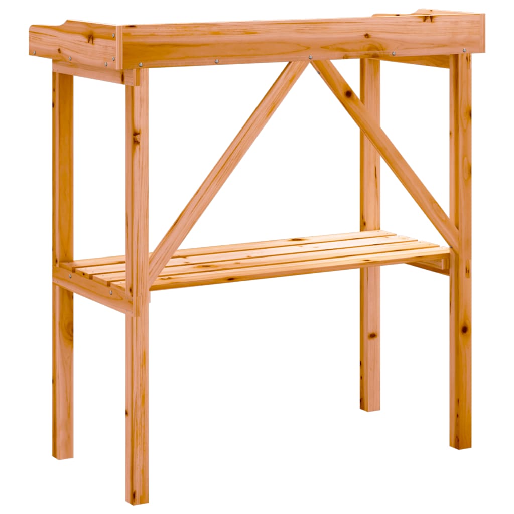 Table à plantes avec étagère en bois de sapin marron 78x38x82,5 cm - COMFORTXL - 6