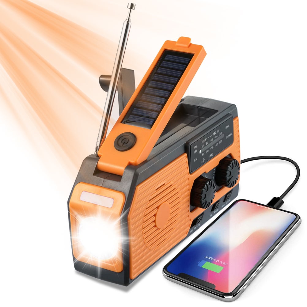 Radio a Manovella, AM/FM 4000mAh SOS Radio a Manovella di Emergenza ad