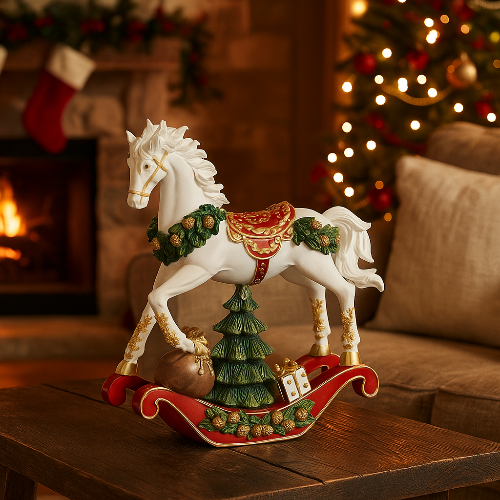 Cavallo A Dondolo Bianco Illustrazione Vettoriale. Illustrazione Di