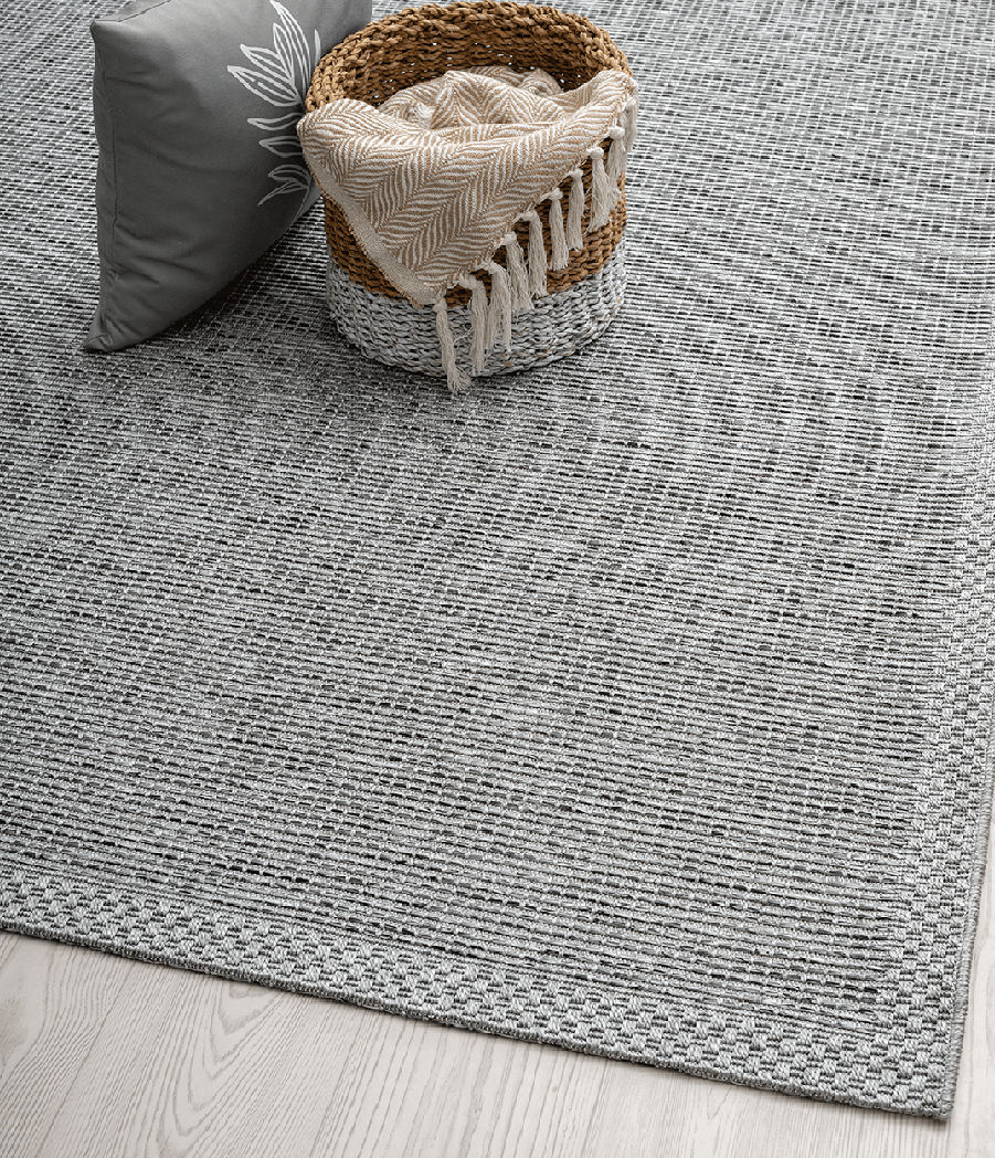 Tapis Calgary tissé plat extérieur design uni, Gris, 160 x 220 cm - 4