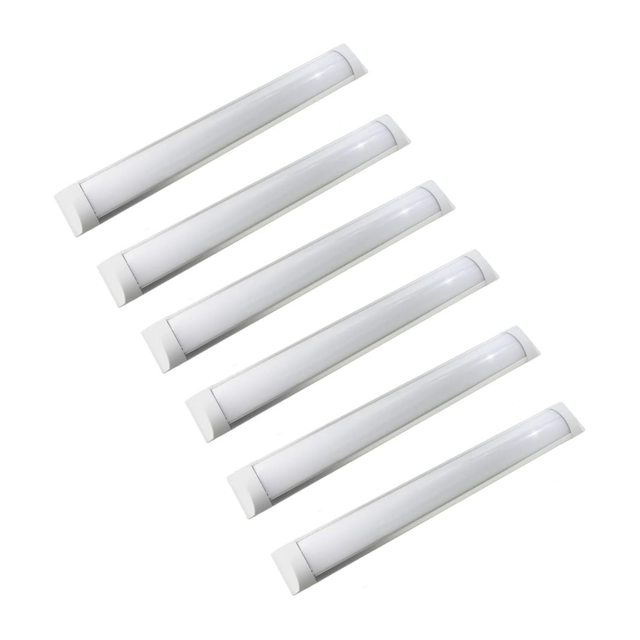 Jandei Pack 6 tiras de LED finas de 1200 mm com tiras de LED de 36 W integradas, branco quente 3000 K
