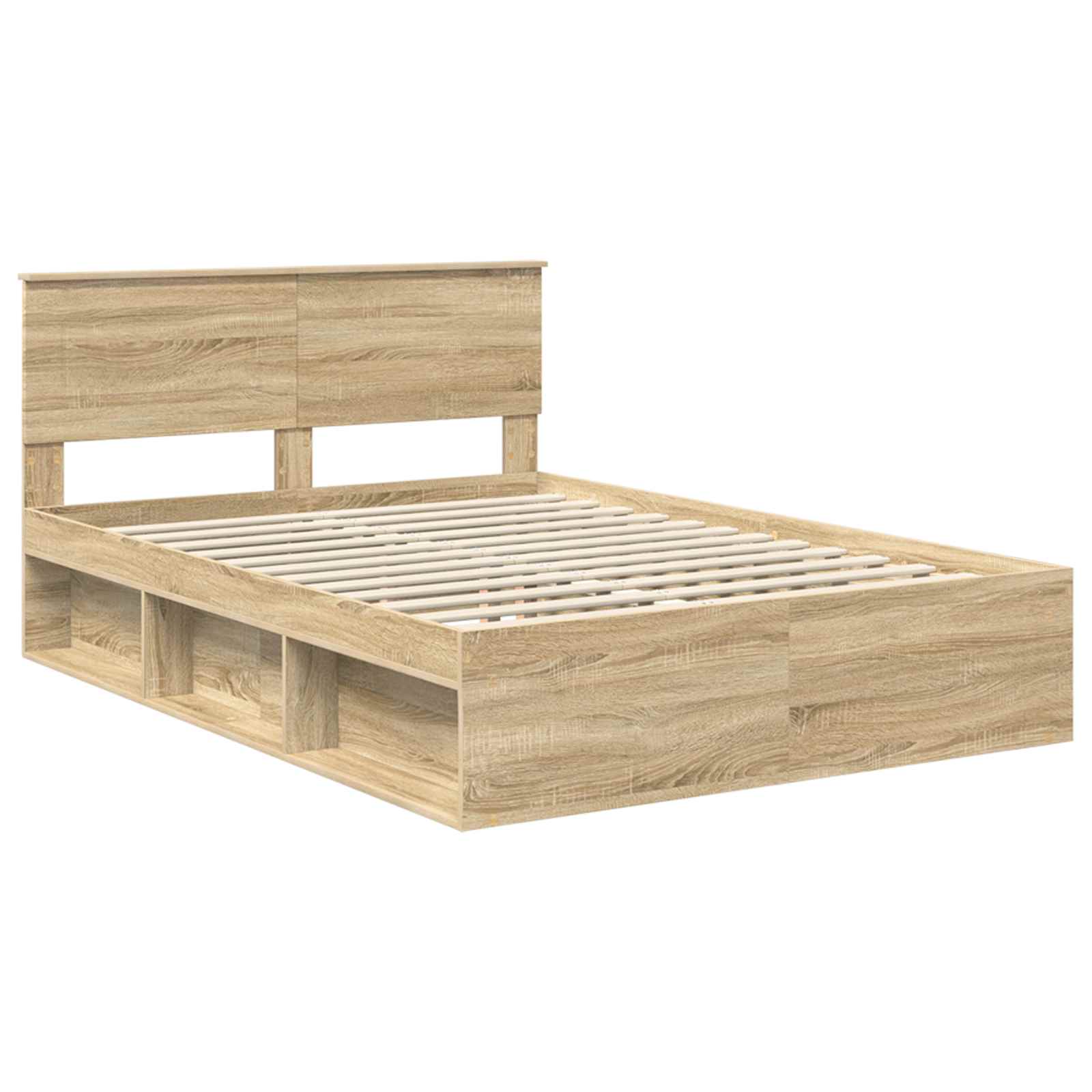 Cadre de lit 140 x 190 cm panneau de bois - 4
