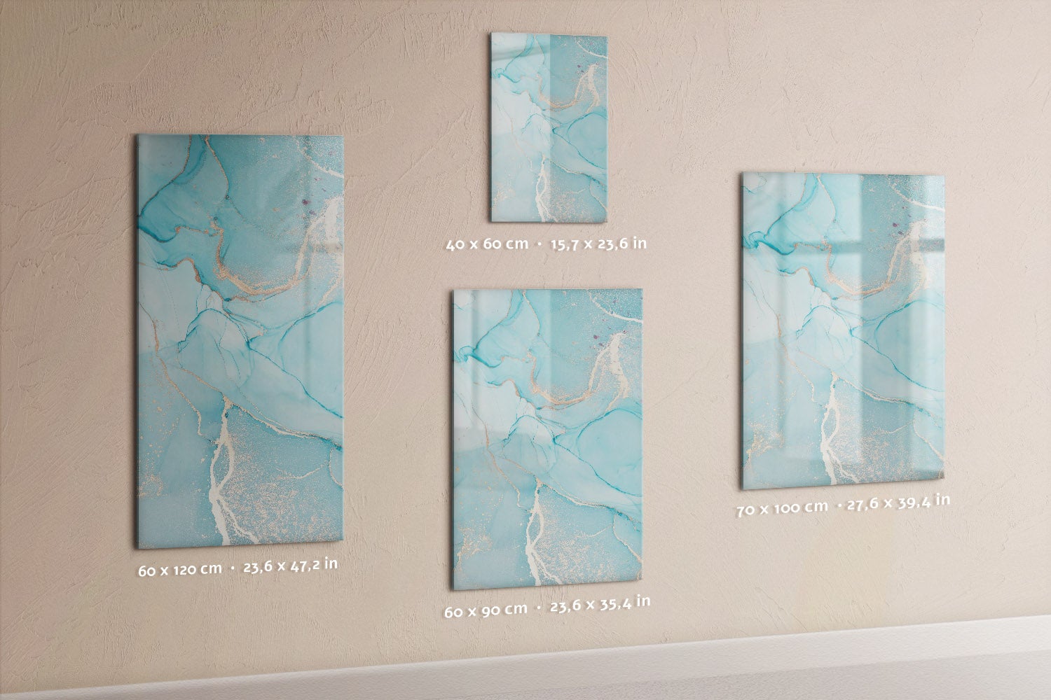 Tableau magnétique mural, Tulup - 70x100 cm - Marbre ornemental, 5 aimants, une éponge, un marqueur noir - 4