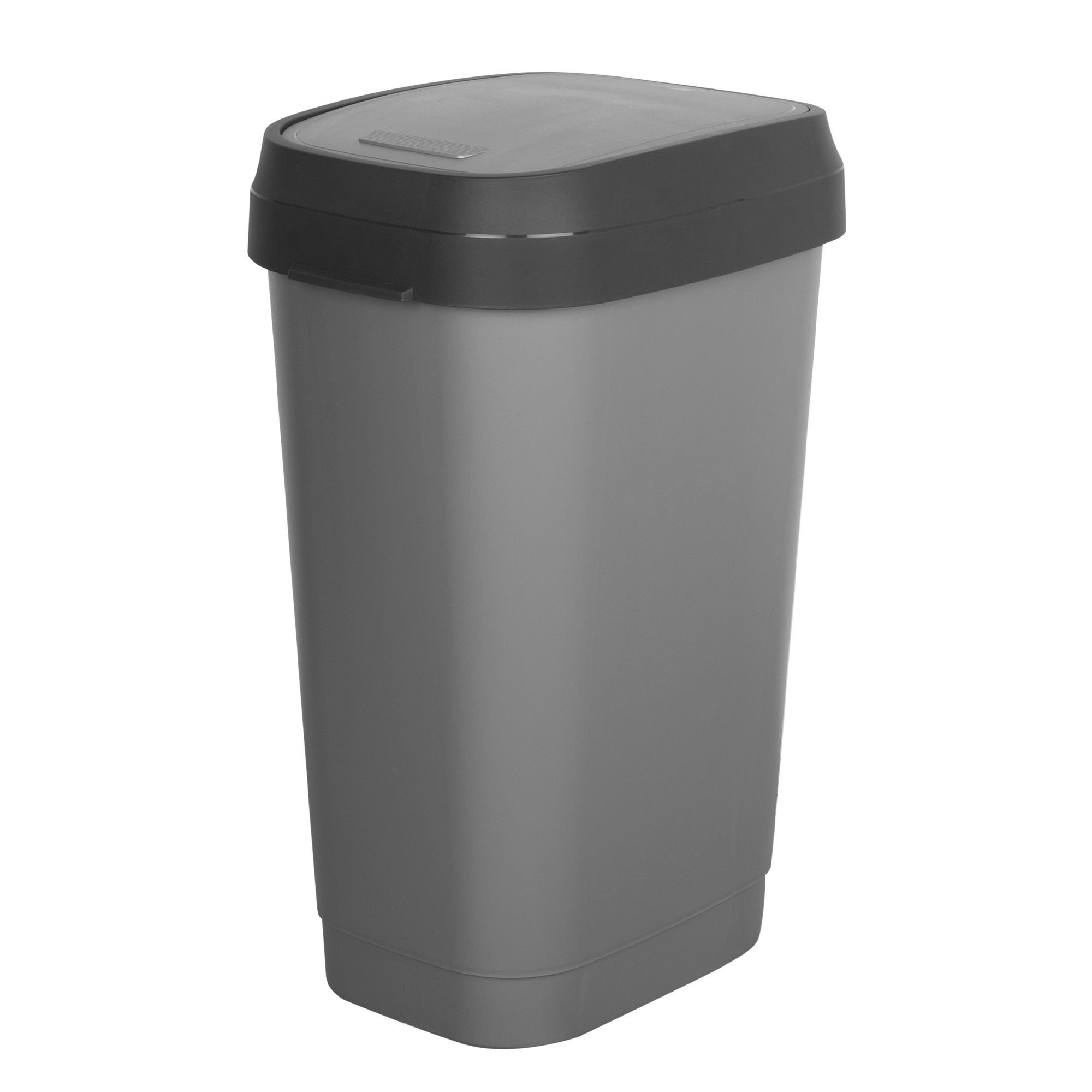 Curver cubo de basura con tapa basculante dual swing 50l gris