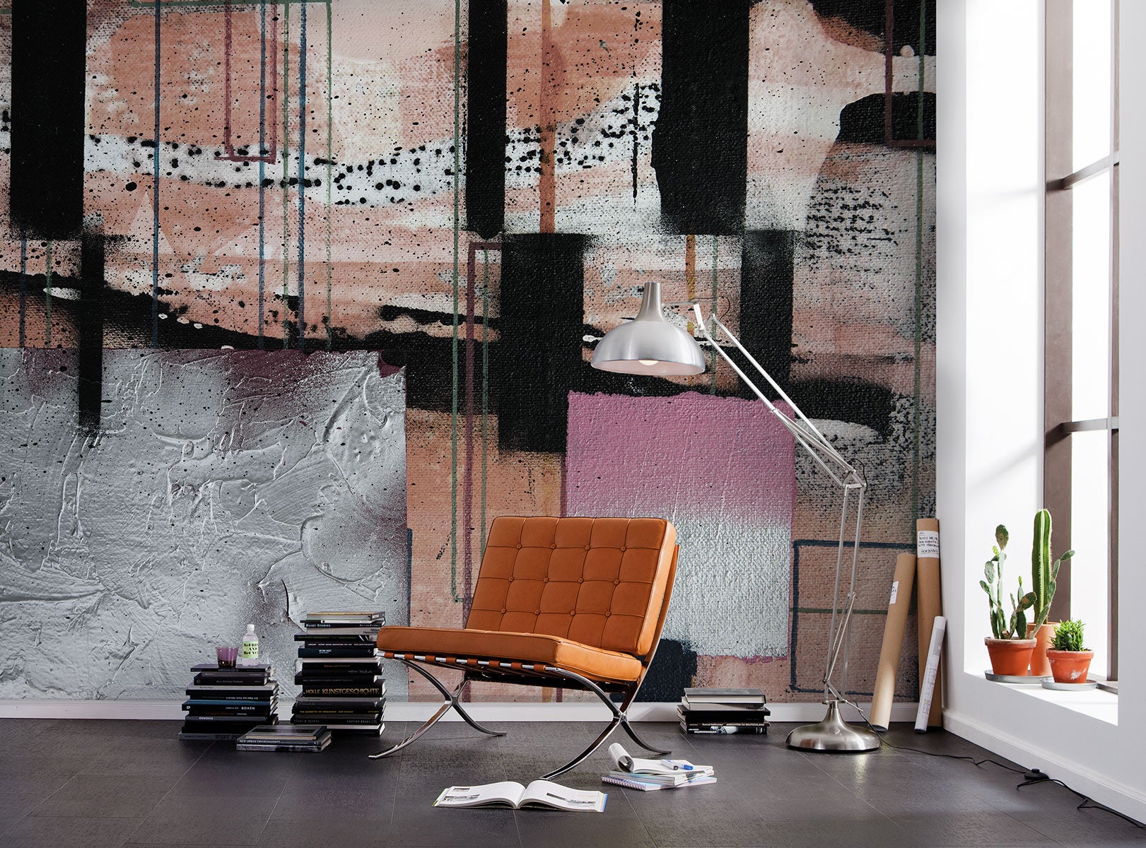 Fototapeta artystyczny łososiowym - 500 x 280 cm - SANDERS &amp; SANDERS