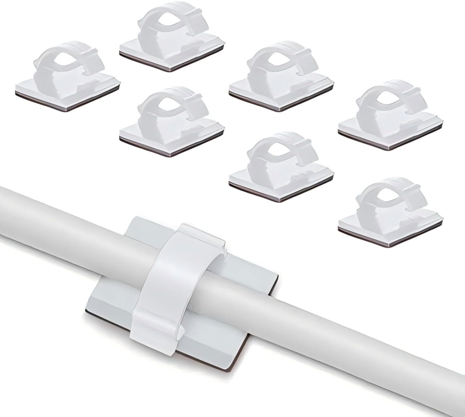 Clips de Câble Adhésif Réglable pour Gestion de Câble à Fibre Optique, Attache Fil et le Cordon dans la Maison ou le Bureau (Lot de 100) - 6