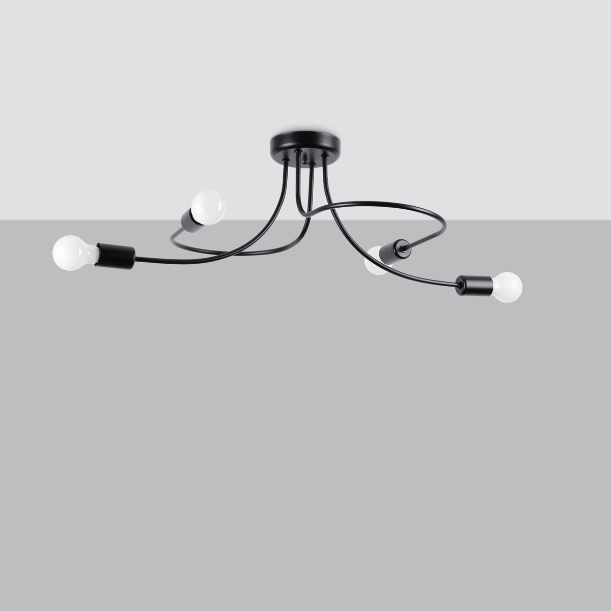 Żyrandol VARILEX 4 czarny LED 4000K - 75x47x32cm Sollux