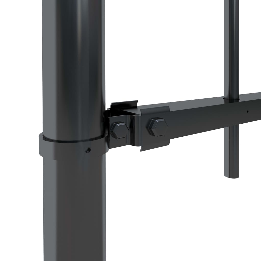 Cl?ture de jardin avec dessus en lance Acier 5,1 x 1 m Noir - 3