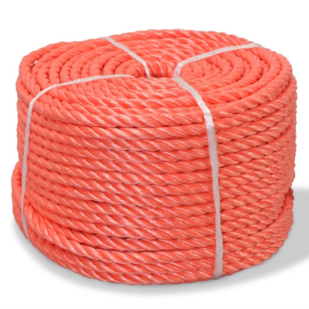 Corde De Bateau Polypropylène Rantry – 6mm X 50m, Orange, Résistance Rupture 240kg, Pour Amarrage, Camping, Voile, Kayak