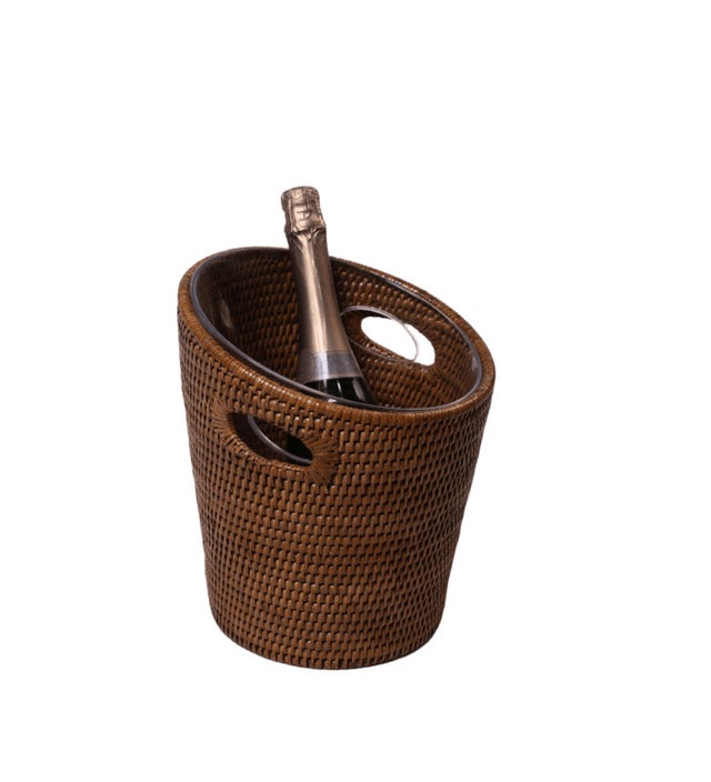 Glacette in rattan con interno trasparente miele - Nardini Forniture