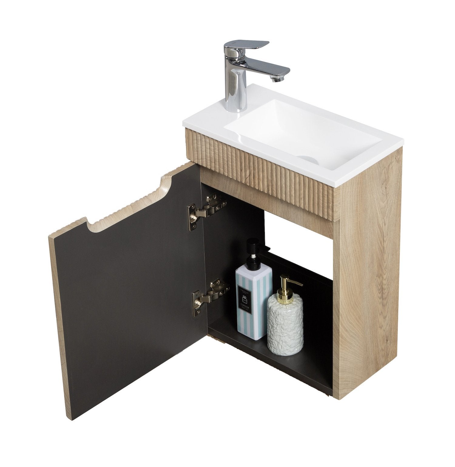 Meuble Lave-mains Thermis 40 x 22 cm Chêne Clair - - 2