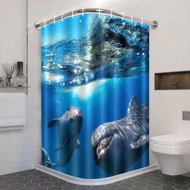 Tenda da doccia in poliestere impermeabile, lavabile e antimuffa con 12 ganci, 180 x 180 cm, bianco | Leroy Merlin Tenda da doccia in poliestere impermeabile, lavabile e antimuffa con 12 ganci, 180 x 180 cm, bianco | Leroy Merlin