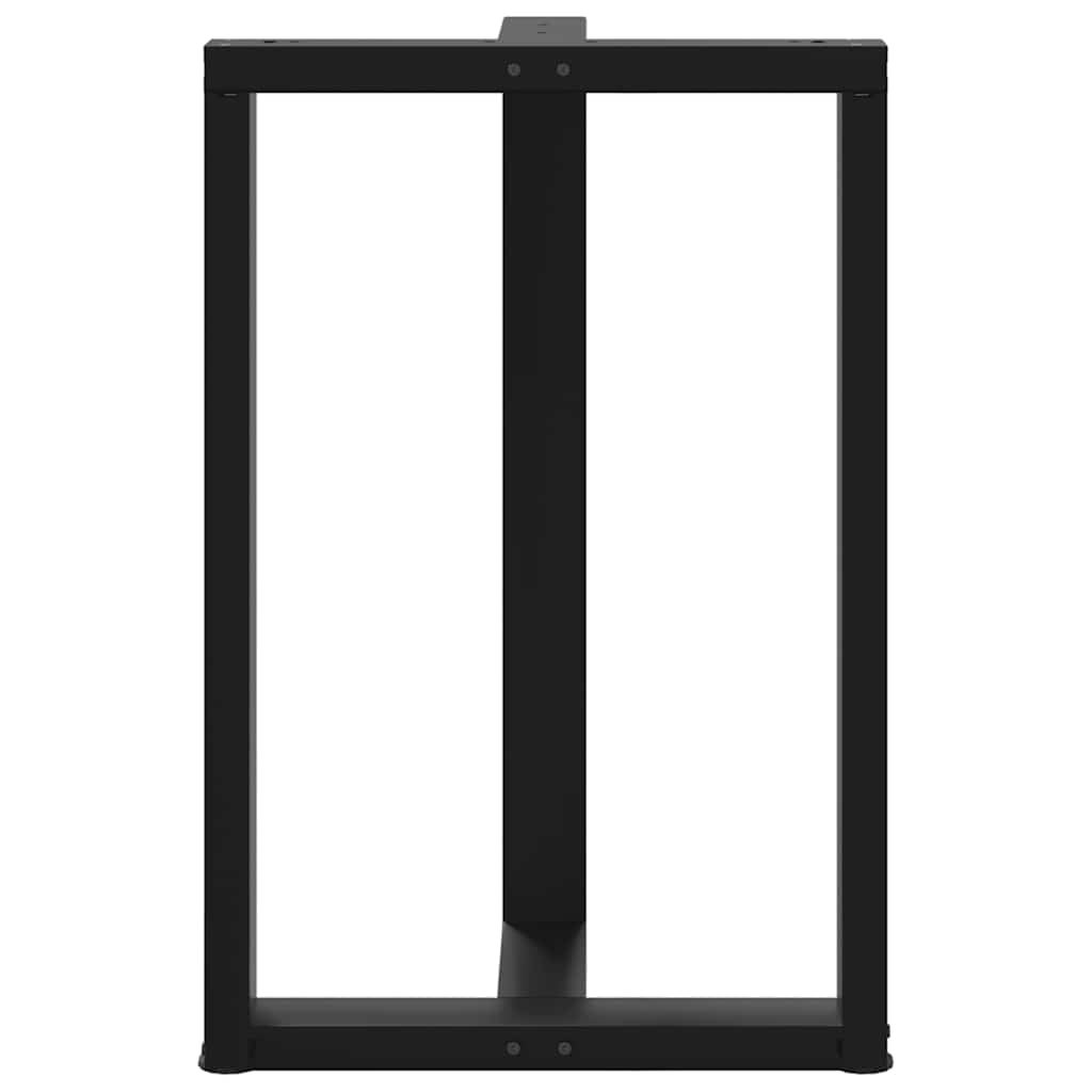 Pernas de mesa de bar em forma de T 2 peças aço preto 60x35x(90-91) cm - COMFORTXL - 6