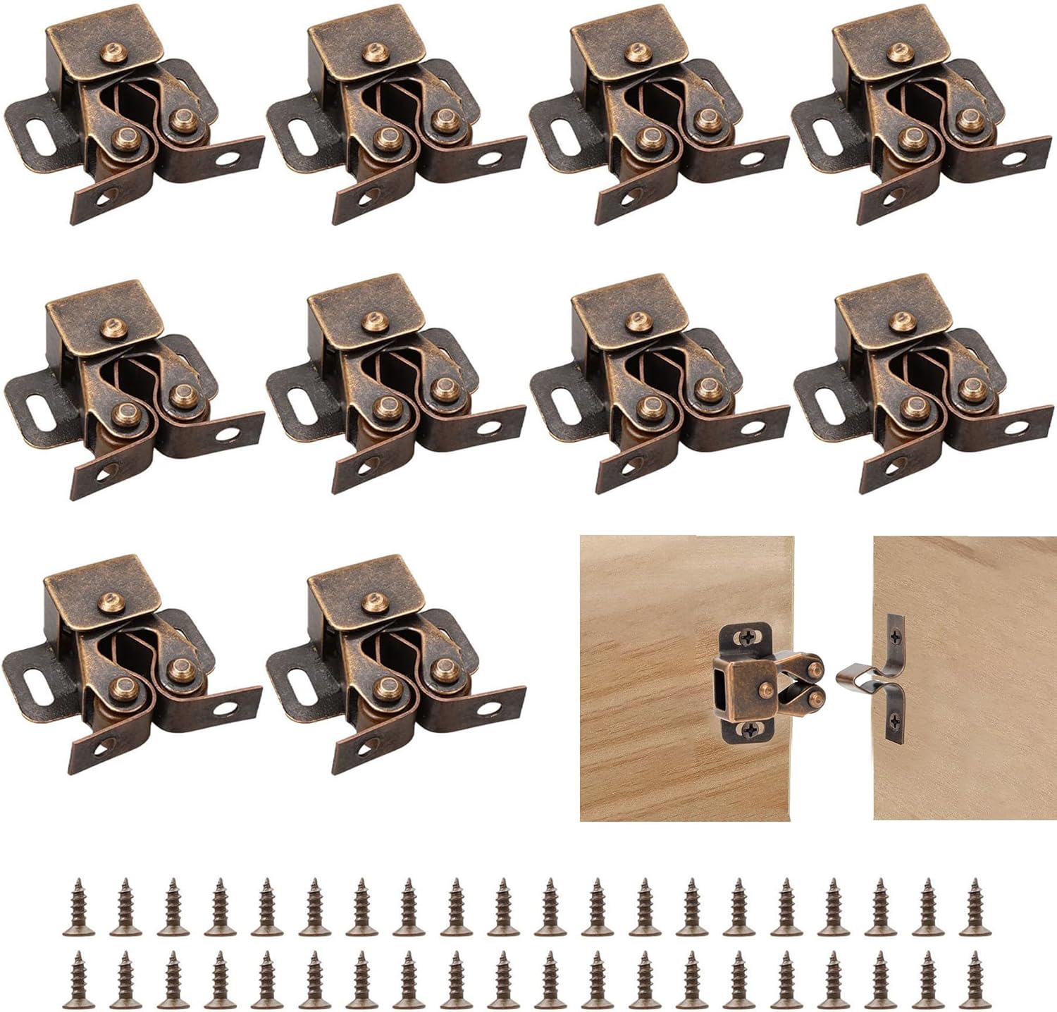 Lot De 10 Serrures De Porte Intérieures Style Goutte/onde, Bronze Frotté à L’huile – Idéal Pour Vie Privée