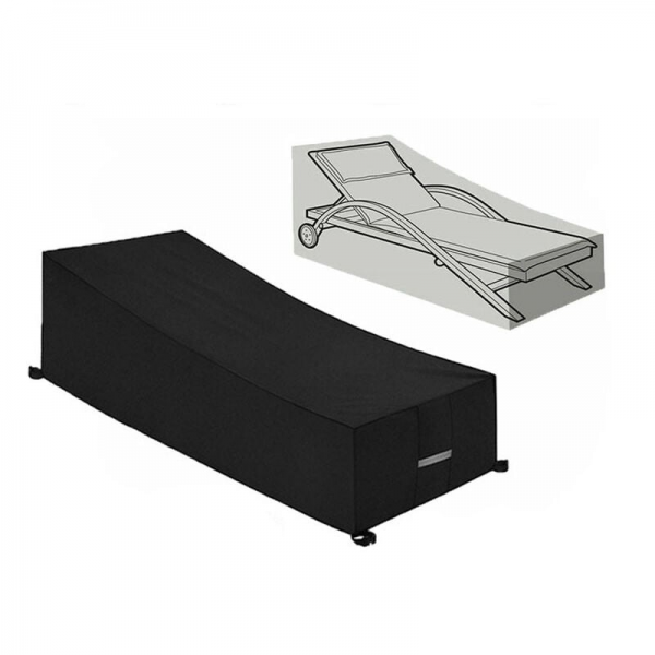 Pokrowiec na meble ogrodowe - na leżaki, krzesła - tkanina Oxford - 1 sztuka - 210x75x40/80 cm - czarny