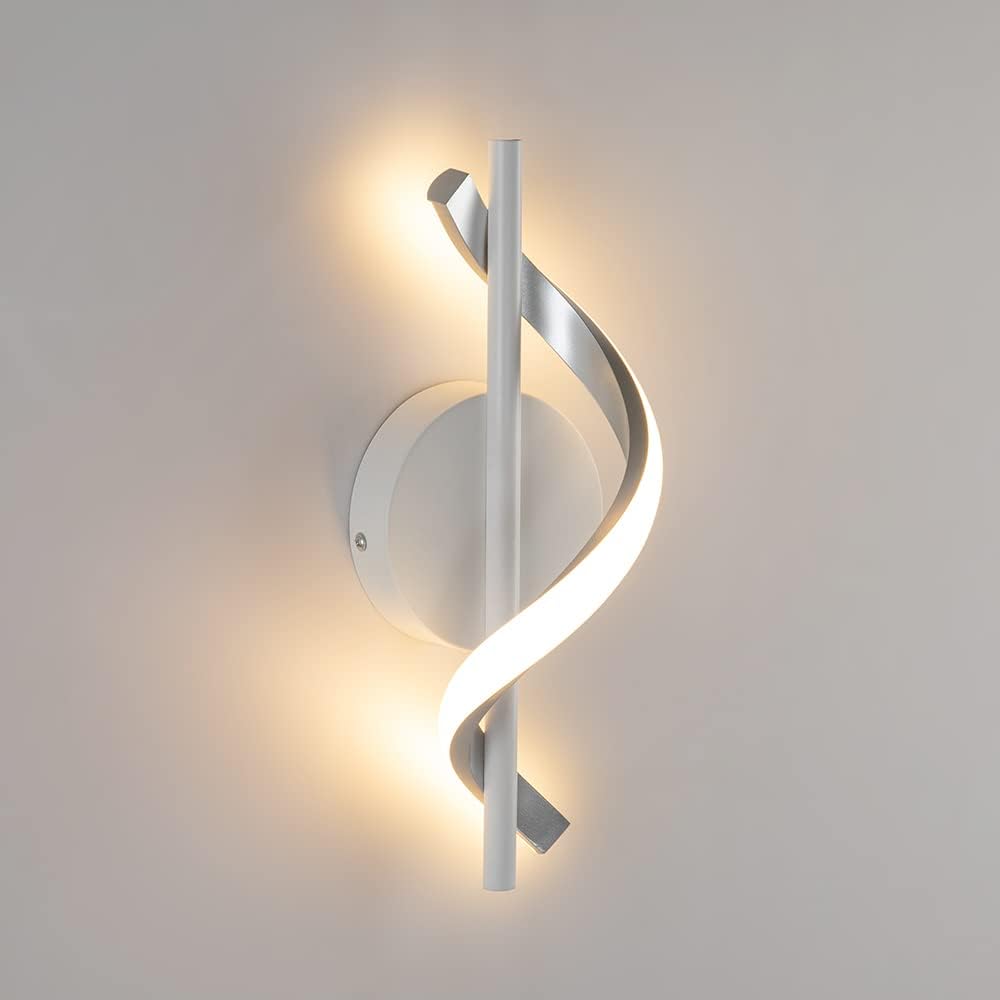 Światło LED ścienne 12W - Designerska lampa wewnętrzna do schodów, korytarzy, sypialni - 2700K, niskie zużycie energii - biała