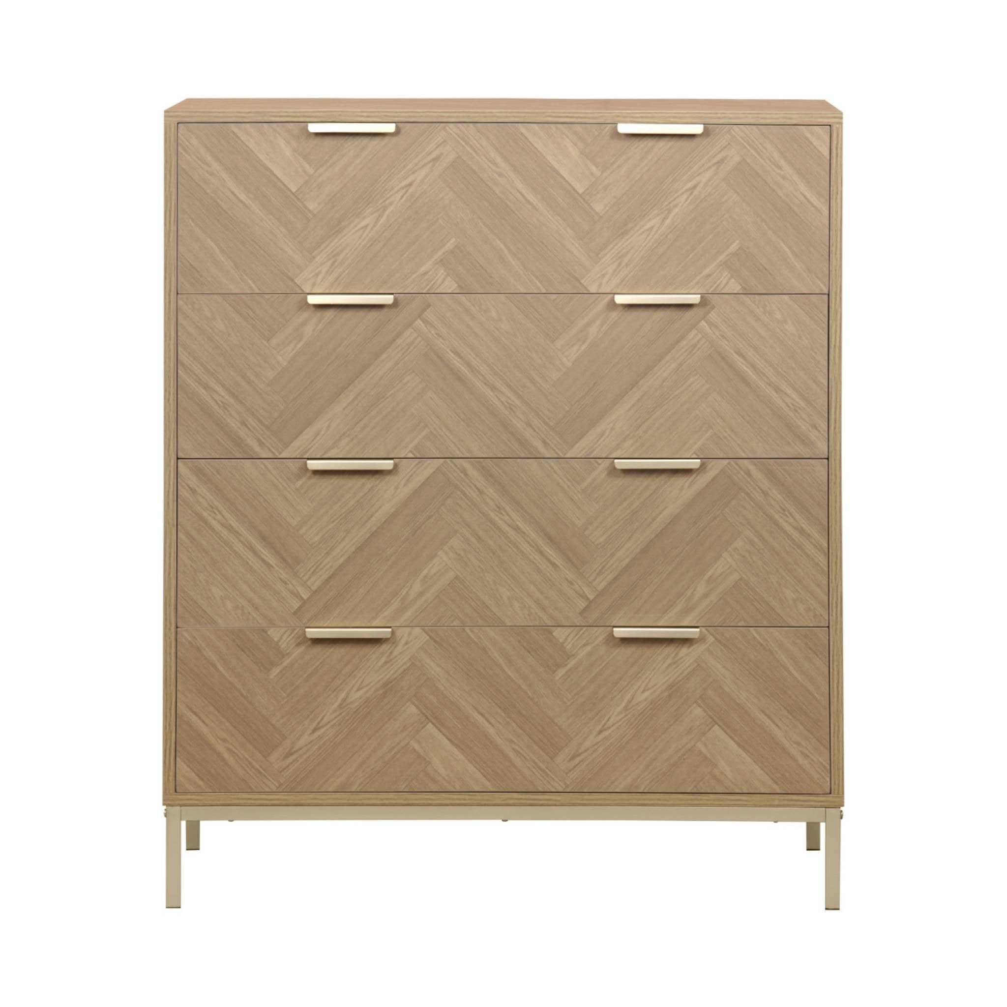 Commode Budapest. quatre tiroirs. décor chevrons L 80 x l 40 x H 95cm BUDAPEST - 5