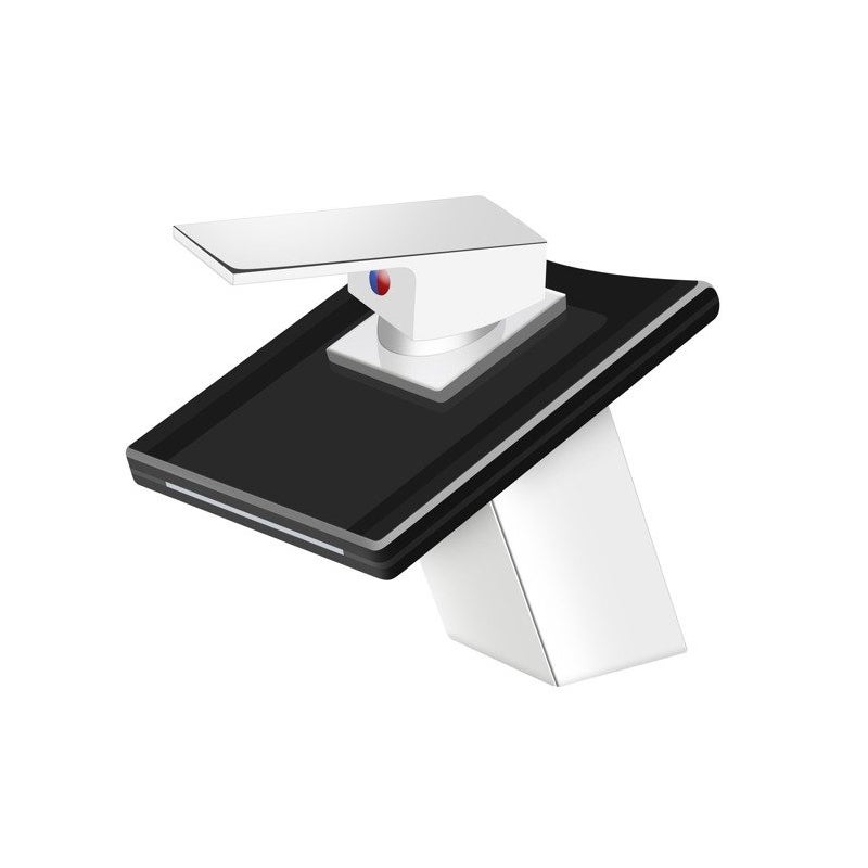 BATERIA UMYWALKOWA SZKLANA LUNA STOJĄCA NISKA S-1002 CHROM